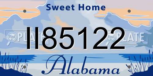 II85122 Alabama License Plate