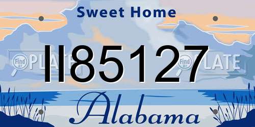 II85127 Alabama License Plate
