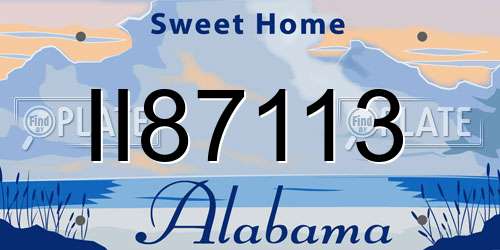 II87113 Alabama License Plate