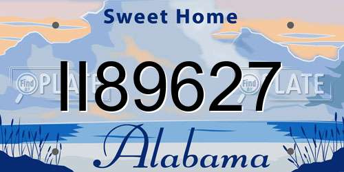 II89627 Alabama License Plate