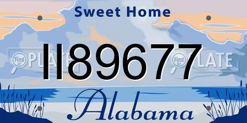 II89677 Alabama License Plate