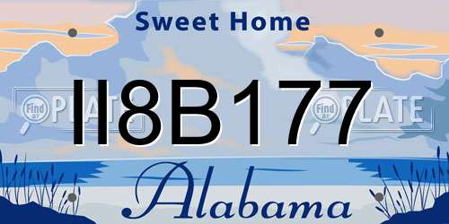 II8B177 Alabama License Plate