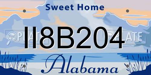 II8B204 Alabama License Plate