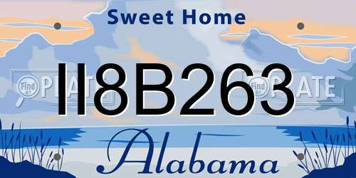 II8B263 Alabama License Plate