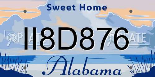 II8D876 Alabama License Plate