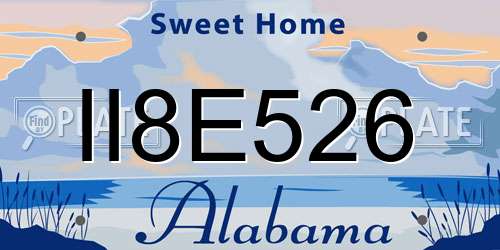 II8E526 Alabama License Plate
