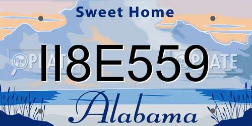 II8E559 Alabama License Plate