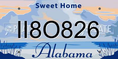 II8O826 Alabama License Plate