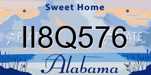 II8Q576 Alabama License Plate
