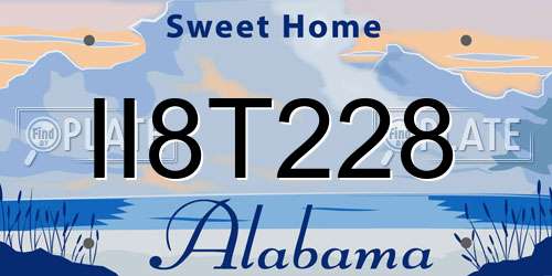 II8T228 Alabama License Plate