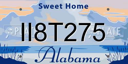 II8T275 Alabama License Plate