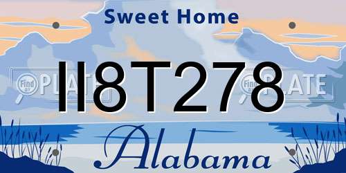 II8T278 Alabama License Plate