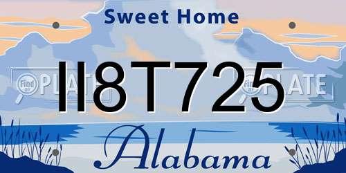 II8T725 Alabama License Plate