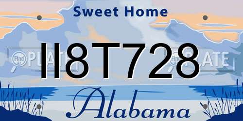 II8T728 Alabama License Plate