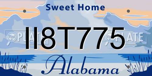 II8T775 Alabama License Plate