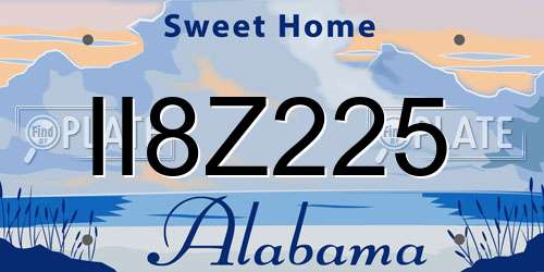 II8Z225 Alabama License Plate