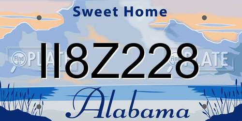 II8Z228 Alabama License Plate