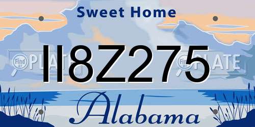 II8Z275 Alabama License Plate