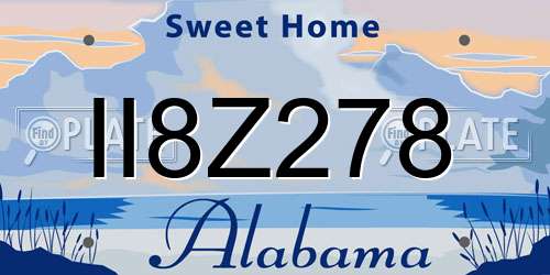 II8Z278 Alabama License Plate