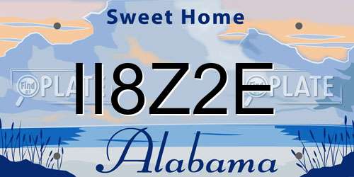 II8Z2E Alabama License Plate