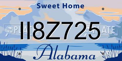 II8Z725 Alabama License Plate