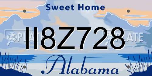 II8Z728 Alabama License Plate