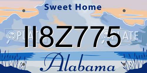 II8Z775 Alabama License Plate