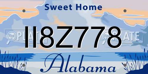 II8Z778 Alabama License Plate
