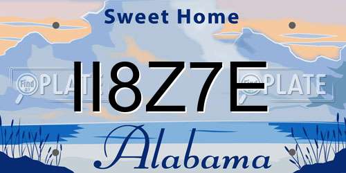 II8Z7E Alabama License Plate