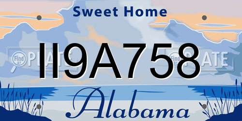 II9A758 Alabama License Plate
