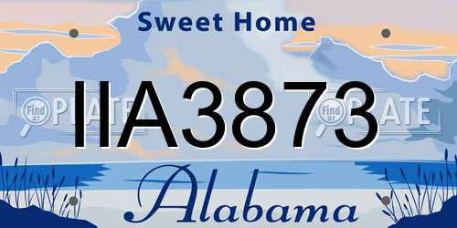IIA3873 Alabama License Plate