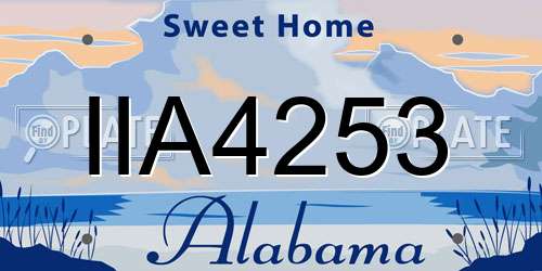 IIA4253 Alabama License Plate