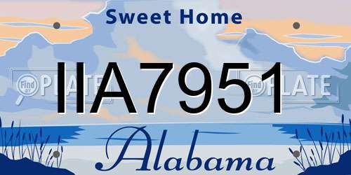 IIA7951 Alabama License Plate