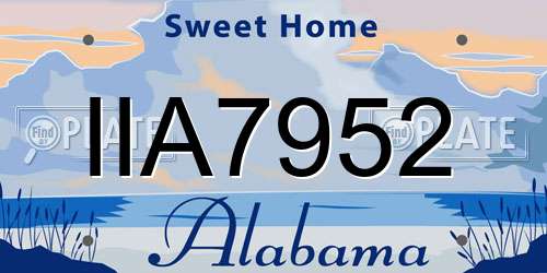 IIA7952 Alabama License Plate