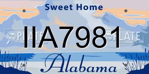 IIA7981 Alabama License Plate