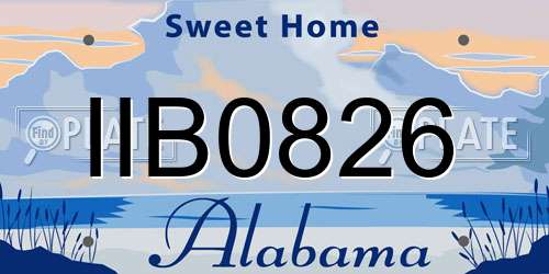 IIB0826 Alabama License Plate