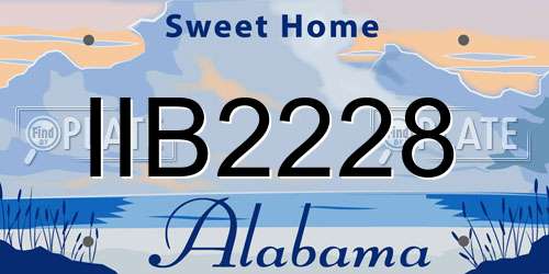 IIB2228 Alabama License Plate