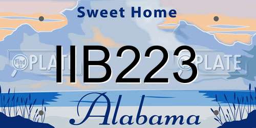 IIB223 Alabama License Plate