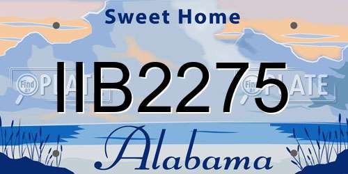 IIB2275 Alabama License Plate