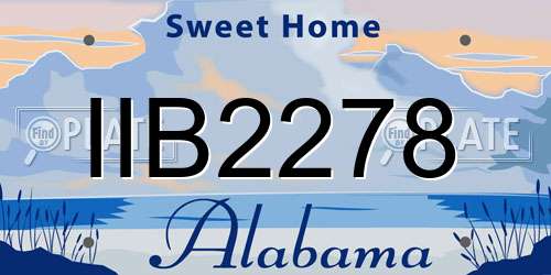IIB2278 Alabama License Plate
