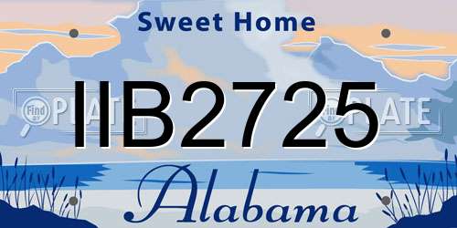 IIB2725 Alabama License Plate
