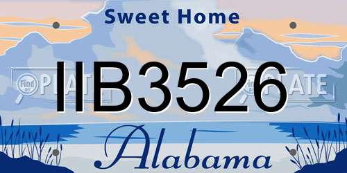 IIB3526 Alabama License Plate