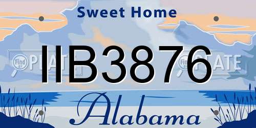 IIB3876 Alabama License Plate