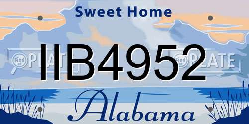 IIB4952 Alabama License Plate