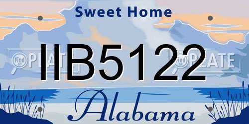 IIB5122 Alabama License Plate