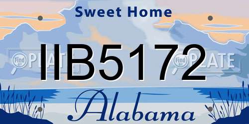 IIB5172 Alabama License Plate