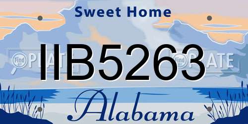 IIB5263 Alabama License Plate