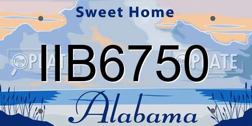 IIB6750 Alabama License Plate