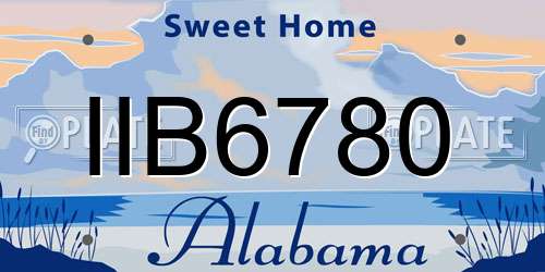IIB6780 Alabama License Plate