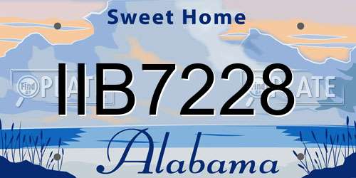 IIB7228 Alabama License Plate